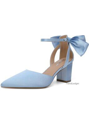 Kitten Heels Women Closed Toe Comfortable Low Heels Pointed Toe Slip On Pumps